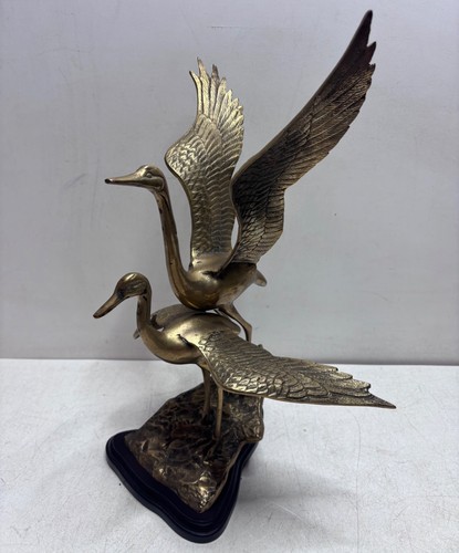 Vintage brass cranes flight - brass,